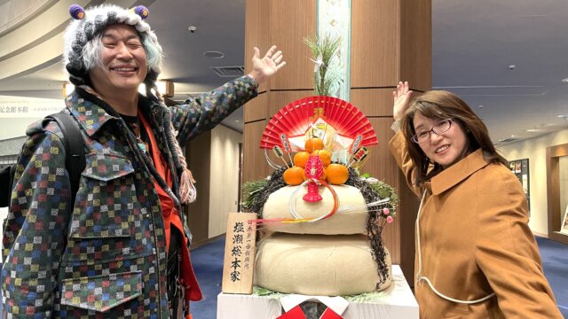 鏡餅とマッチさんとはっぱ